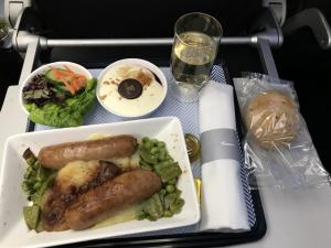 La cena sul volo British Airways Londra-Torino