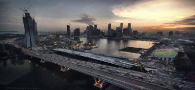 Panorama dal Singapore Flyer