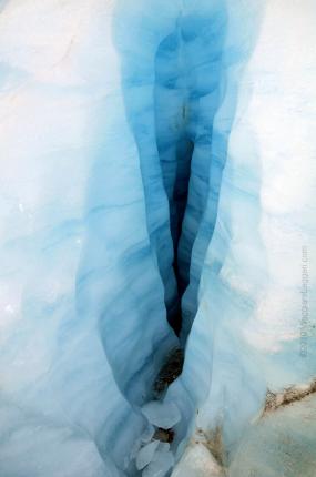 Ghiaccio blu nel ghiacciaio Fox, Nuova Zelanda